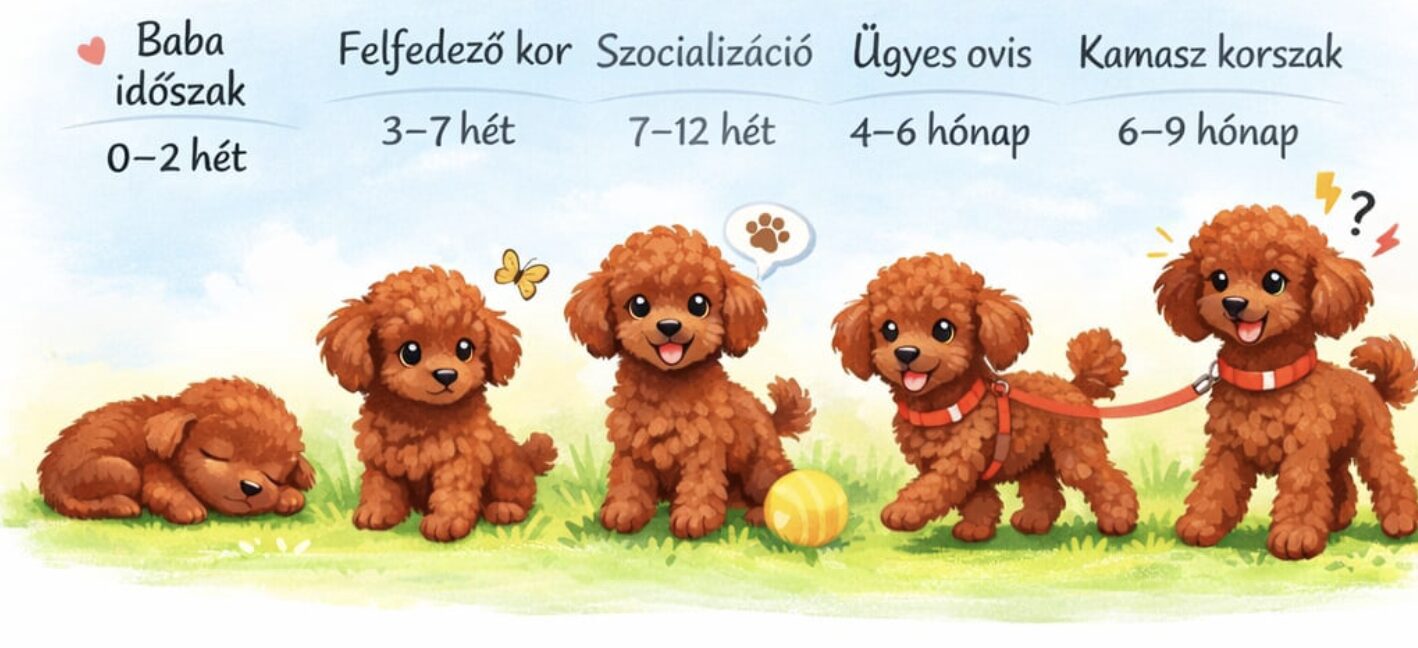 What developmental stages does a poodle puppy go through?